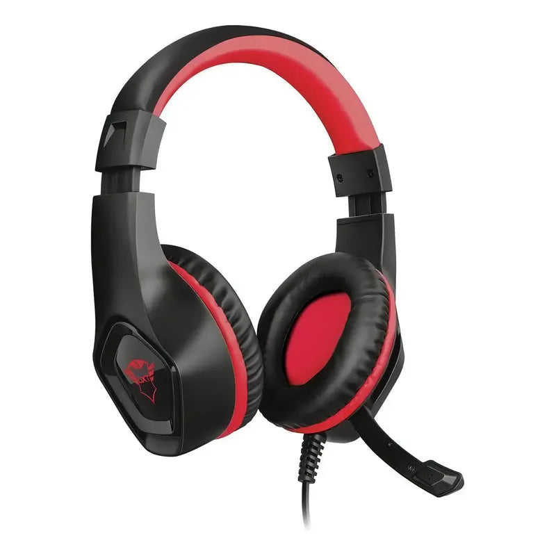 Audífonos Gamer Trust Gxt Rana Con Micrófono Para Pc Y Consola Negro/rojo