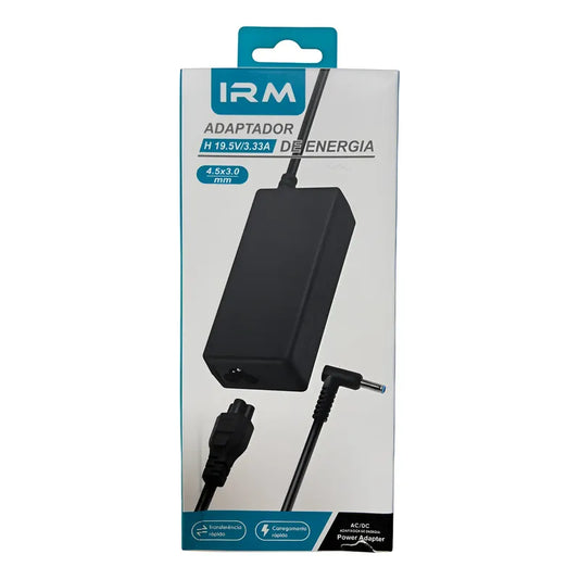 Cargador Irm Punta Azul 60w 220v Para Notebook Hp Negro
