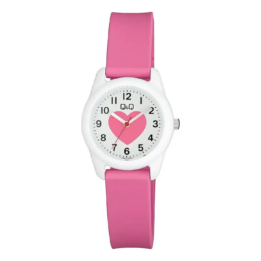 Reloj Infantil Q&q Caucho Analógico Rojo Resistente Agua 100m Vp47 Vs65-004