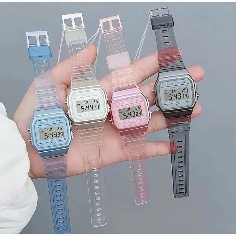 Reloj Pulsera Casio Collection F-91ws-7 Transparente Plateado Gris