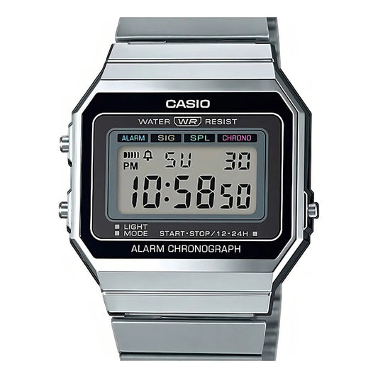 Reloj Casio Vintage A-700w-1a Digital Para Hombre Con Correa De Acero Plateado Gris