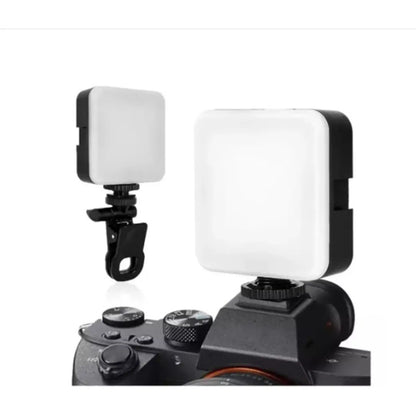 Mini Led Selfie Portátil,clipde Anillo,led Aro De Luz Cuadra Color Negro