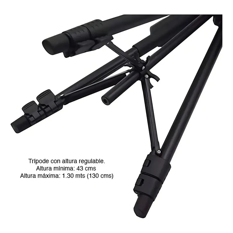 Trípode Profesional Con Bluetooth Para Celular Y Cámara, 128 Cm De Altura, Negro