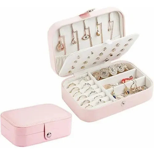 Caja Joyero Alhajero Organizador De Accesorios Bijouterie Color Rosa
