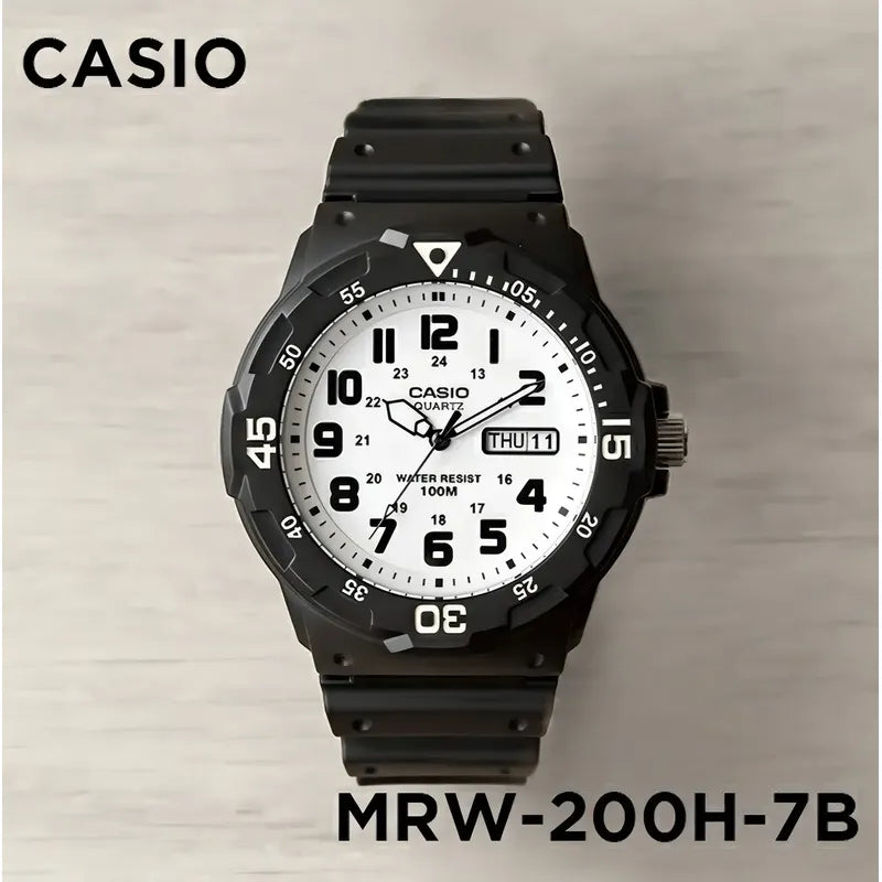 Reloj Hombre Casio Mrw-200h-7bv Análogo Color De La Correa Negro 1b