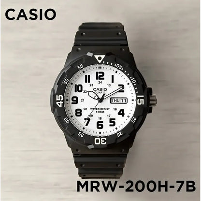Reloj Hombre Casio Mrw-200h-7bv Análogo Color De La Correa Negro 1b