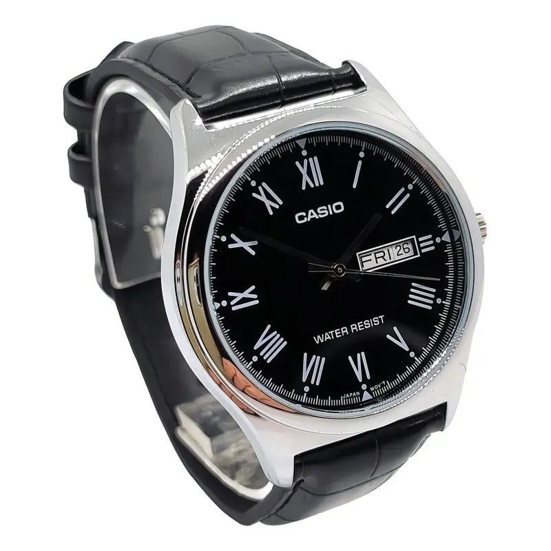 Reloj Casio Hombre Mtp-v006l-1budf Negro Plateado