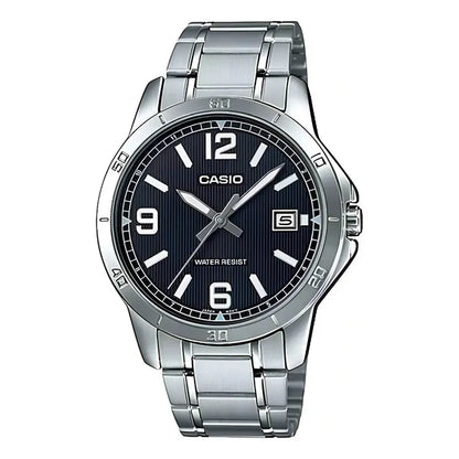 Reloj Para Unisex Casio Mtpv004d-1b2udf Plateado Negro Mtp-v004d-1b2