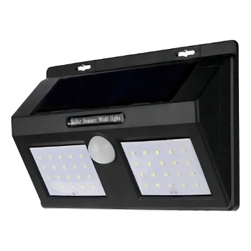 Lámpara Solar Led 40 Negro Sensor Movimiento Exterior Jardín Pared