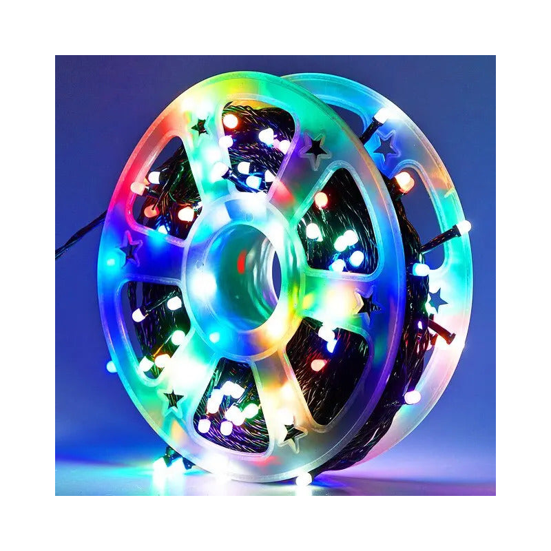 Rollo De Luces Navidad Guirnalda Led Multicolor 48 Metros Multicolor