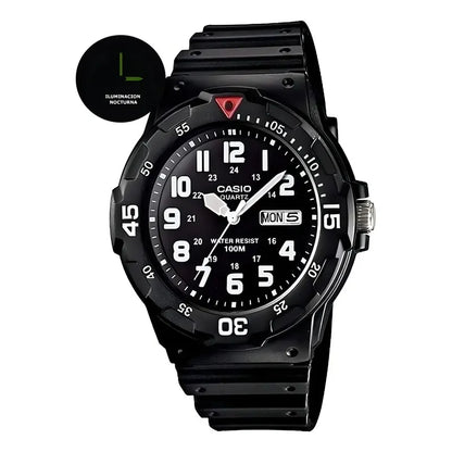 Reloj Hombre Casio Mrw-200h-7bv Análogo Color De La Correa Negro 1b