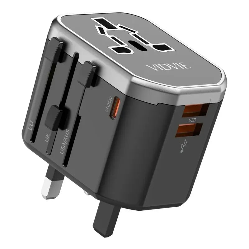 Cargador De Pared Universal Vidvie Ta4404 20w 2 Usb Carga Rápida Negro