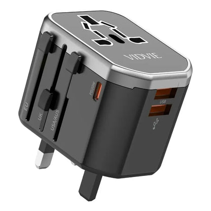 Cargador De Pared Universal Vidvie Ta4404 20w 2 Usb Carga Rápida Negro