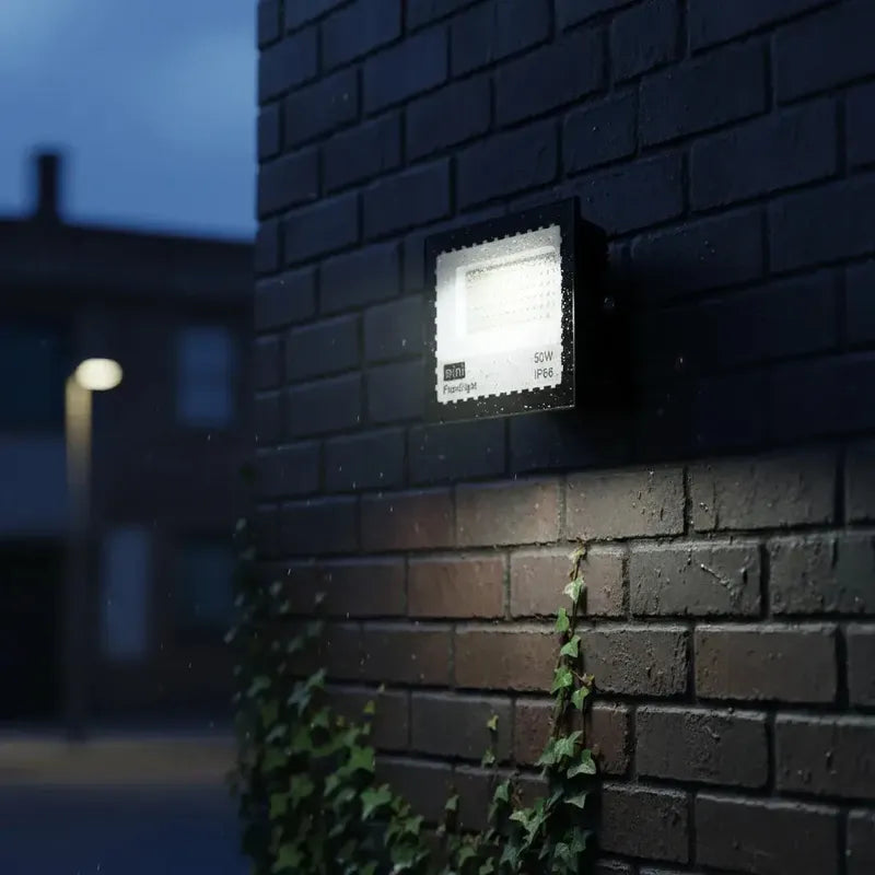 Foco Reflector Led Floodlight 50w Luz Fría Negro Blanco Frío