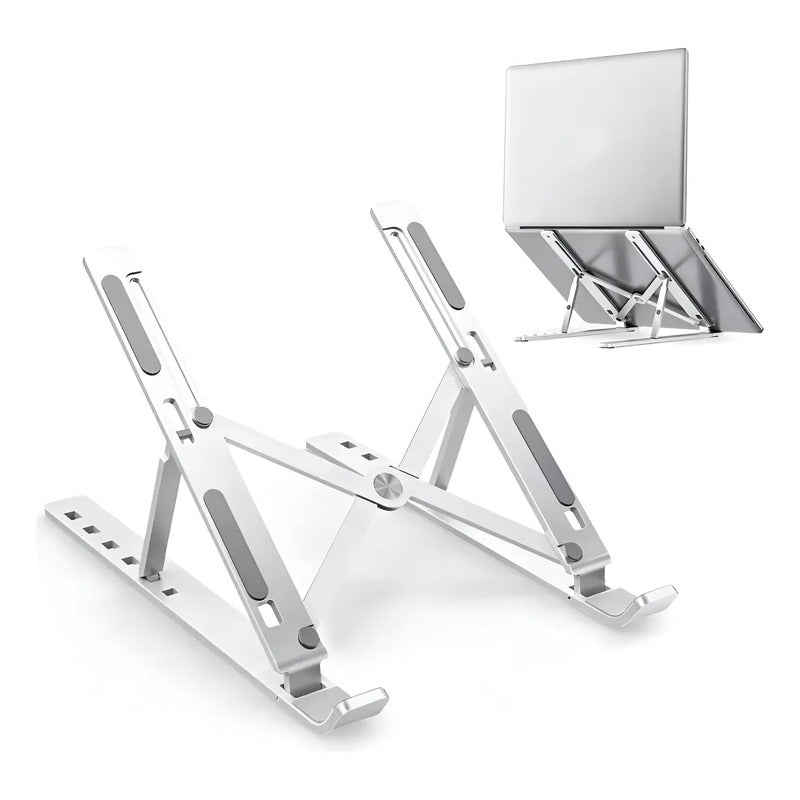 Soporte Ajustable De Aluminio Tecmaster 6 Posiciones Para Notebook Gris
