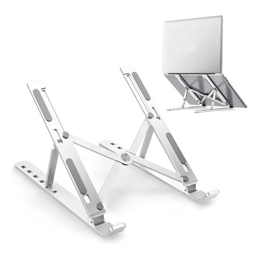 Soporte Ajustable De Aluminio Tecmaster 6 Posiciones Para Notebook Gris