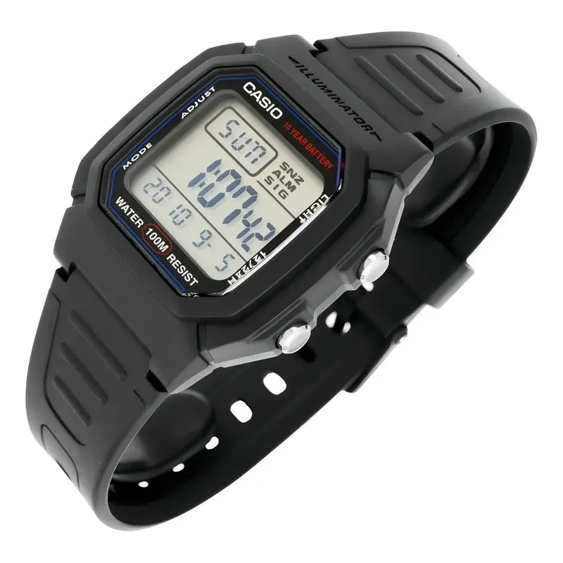 Reloj Pulsera Casio Digital Con Correa De Resina Color Negro - Fondo Blanco