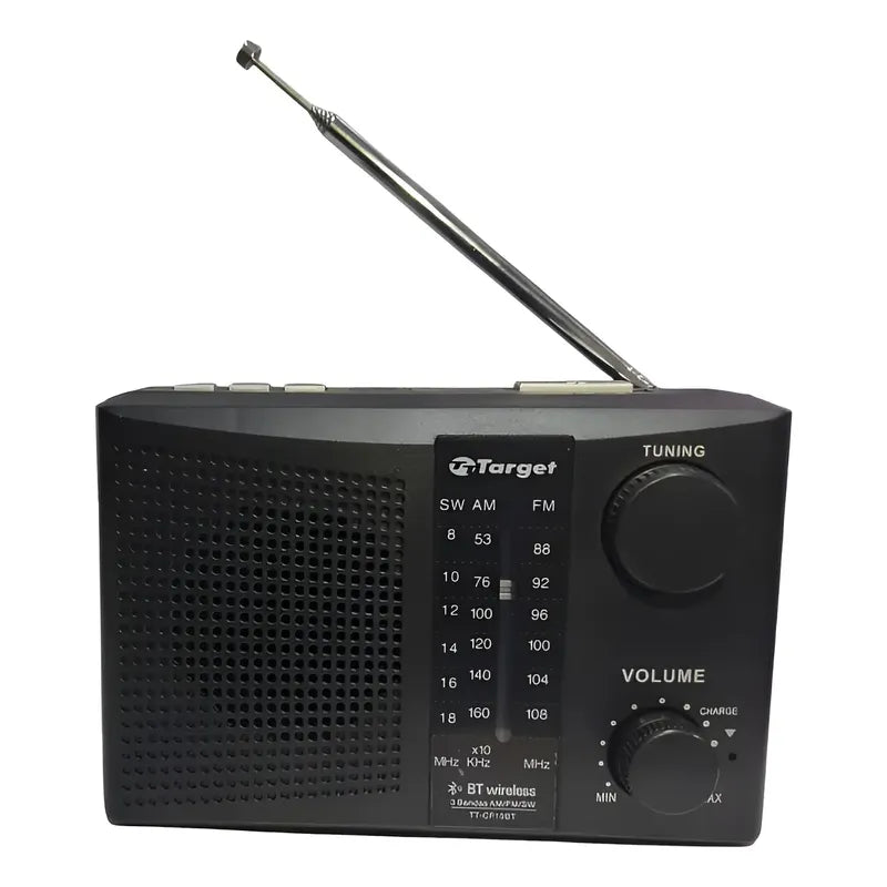 Radio Target Portátil Bluetooth Usb 3 Bandas Am/fm/sw Negro