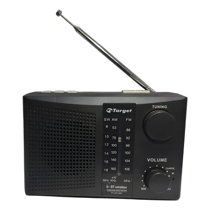 Radio Target Portátil Bluetooth Usb 3 Bandas Am/fm/sw Negro