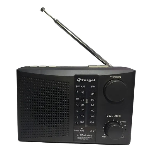 Radio Target Portátil Bluetooth Usb 3 Bandas Am/fm/sw Negro