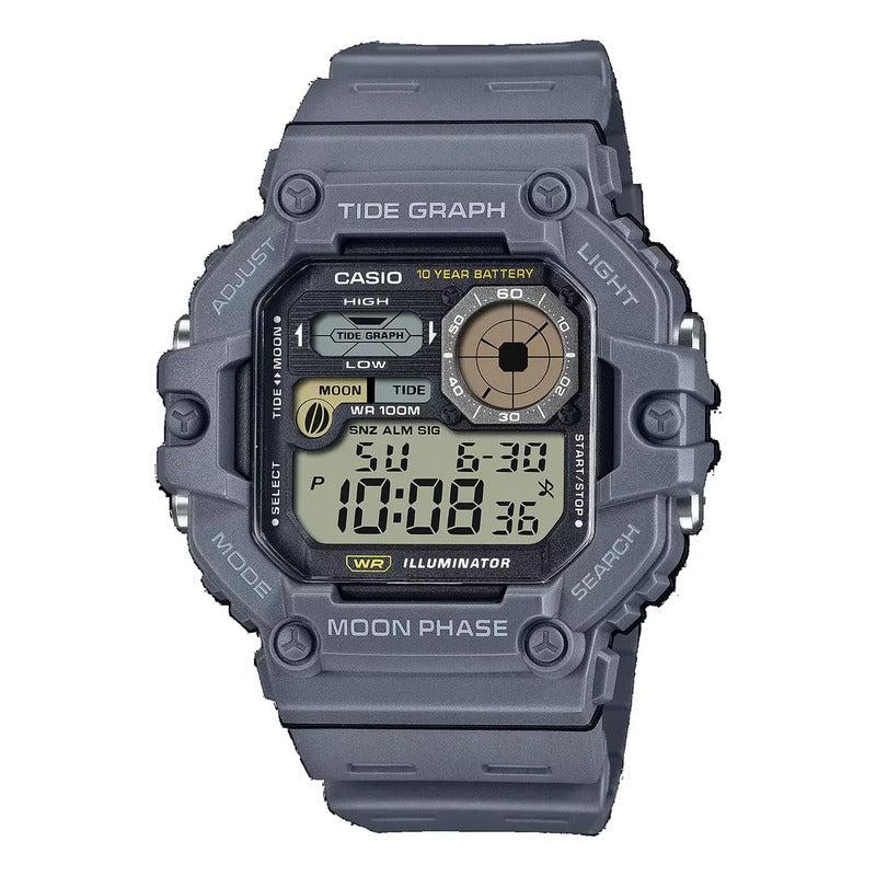 Reloj Casio Digital Gris Ws-1700h-8a Hombre Fase Lunar
