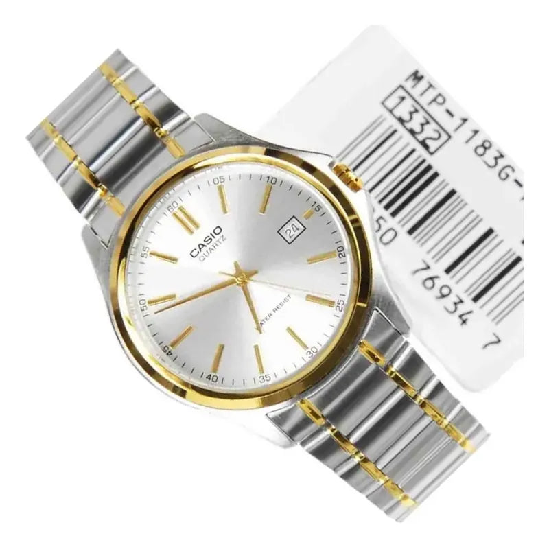 Reloj Análogo Casio Mtp-1183g-7adf Fechador Silver Gold Hombre