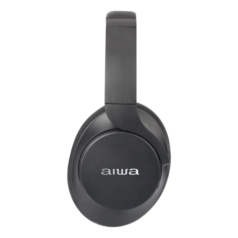 Audifonos Bluetooth Over Ear Aiwa Noise Cancelling Knc1090l Color Negro Luz Azul