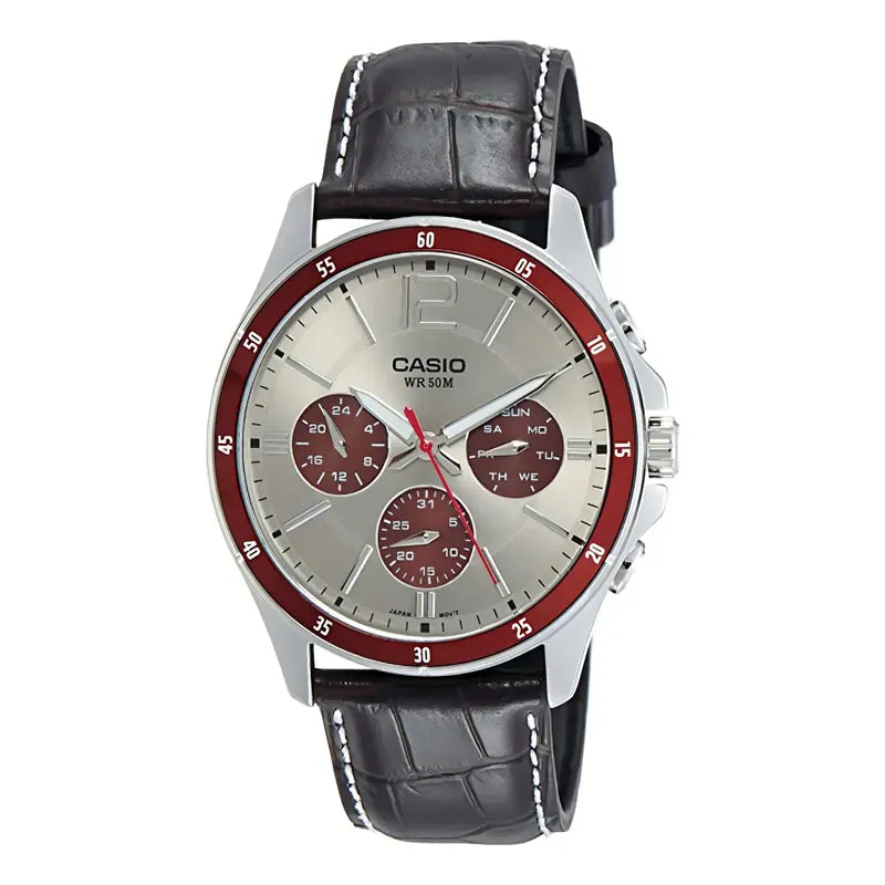 Reloj Casio Mtp1374l-7a1vdf Cuarzo Hombre Color De La Correa Marrón Oscuro