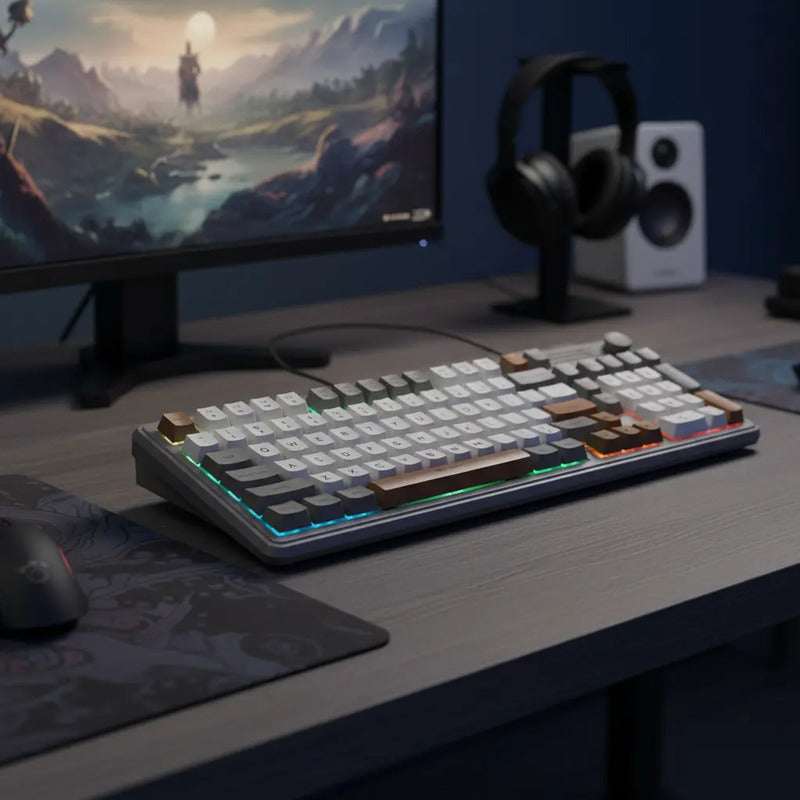 Teclado Gamer Weibo Gris Español Latinoamérica