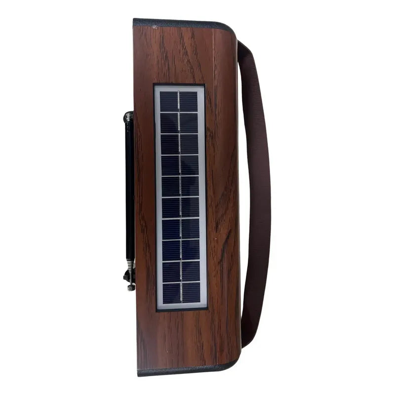 Radio Vintage Portátil Solar Y Bluetooth Con Control Remoto Para Am/fm Marrón Claro