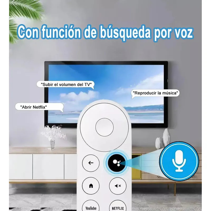 Control Remoto Compatible Con Google Chromecast 4k Tv Hd Blanco