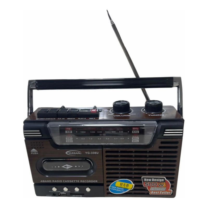 Radio Cassette Vintage Am/fm Mp3 Sd Usb Pilas