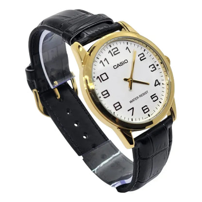 Reloj Pulsera Casio Enticer Mtp-v001gl-7budf Negro Dorado Blanco