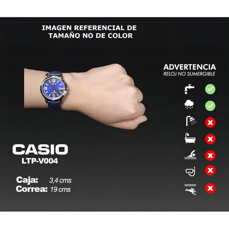Reloj Casio Ltp-v004gl-9a Mujer Correa Marrón Dorado Dorado Ltp-v004gl-9a