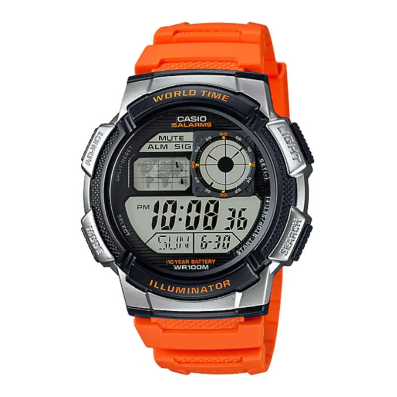Reloj Pulsera Hombre Casio Youth Series Ae-1000w-4bv Naranja Negro