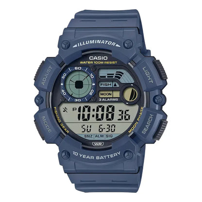 Reloj Casio Digital Ws-1500h-2a Datos Lunares Modo De Pesca Color De La Malla Azul