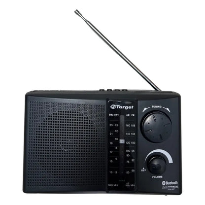 Radio Target Portátil Bluetooth/usb/4 Bandas Am/fm/sw1/sw2 Negro