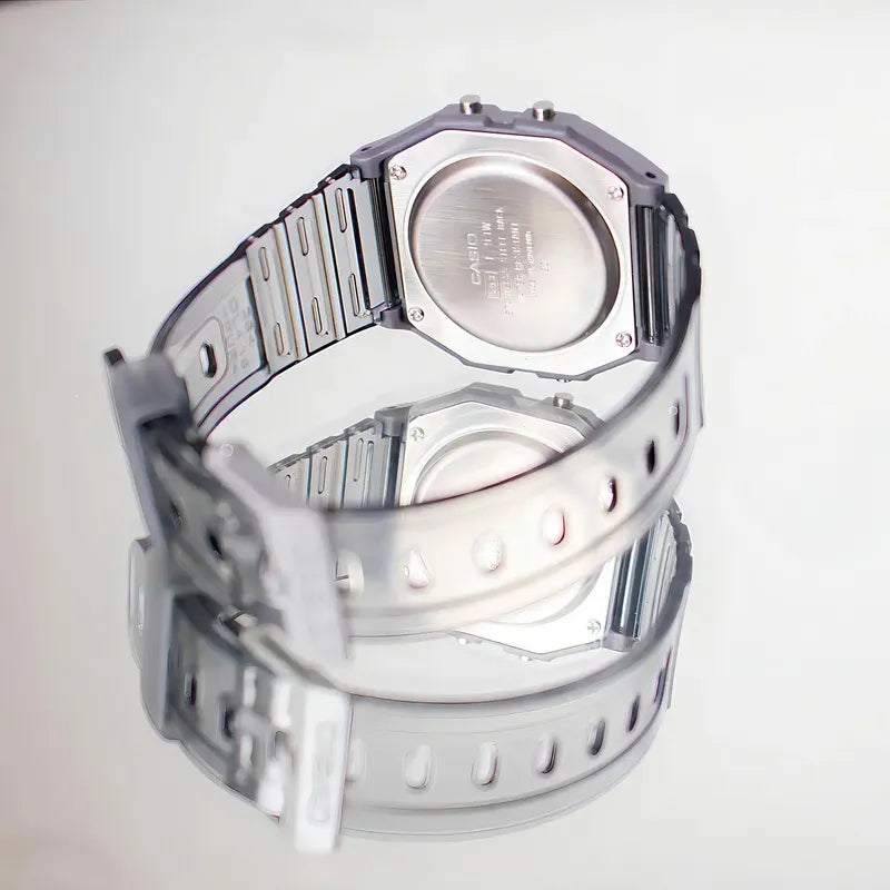 Reloj De Pulsera Casio Collection F-91ws-8 Color Gris Transparente/gris