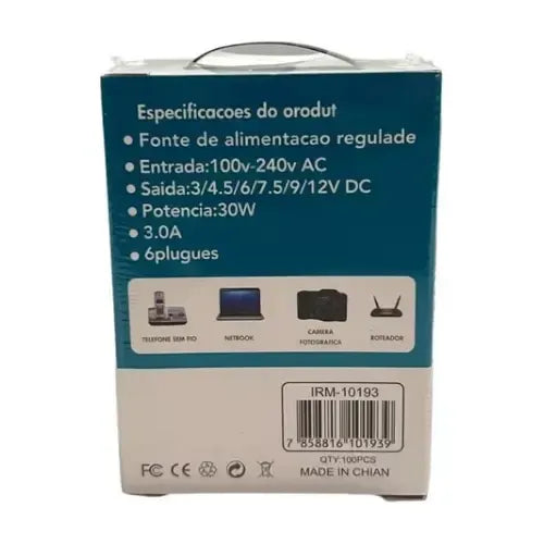 Cargador Transformador Multivoltaje 30w Con 6 Entradas