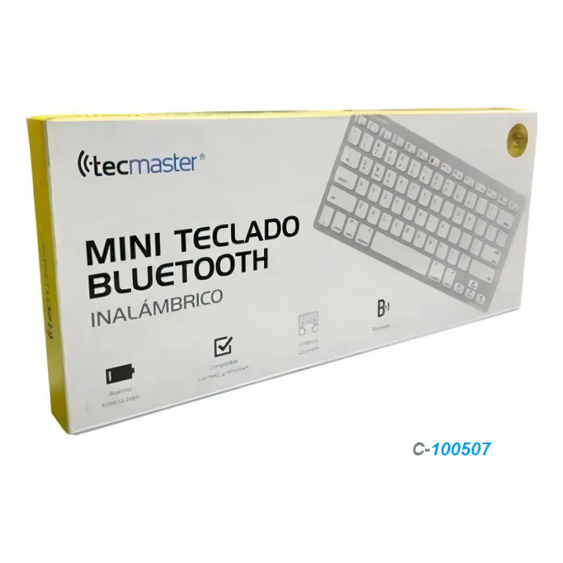Teclado Inalambrico Bluetooth Tecmaster Tm-100507 Color Del Teclado Blanco Español Latinoamérica