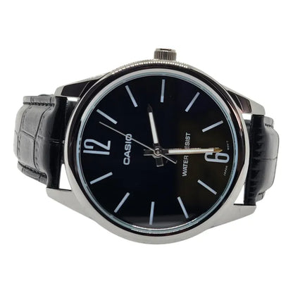 Reloj Para Hombre Casio Mtp_v005l_1b Mtpv005l-1budf Negro Plateado