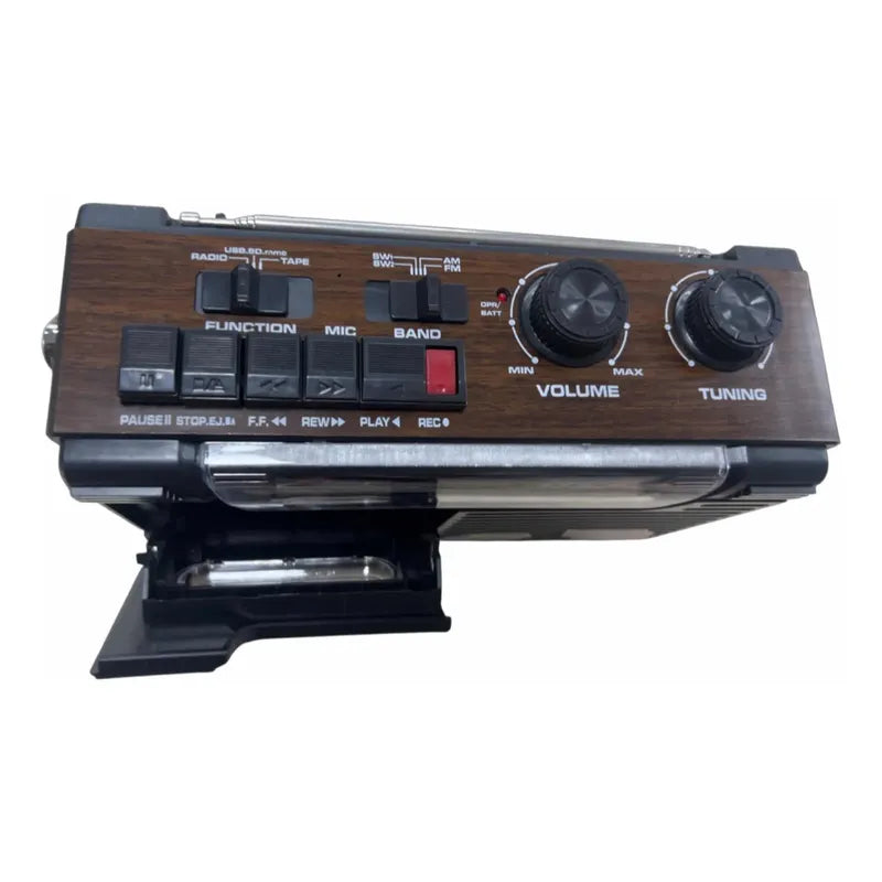 Radio Cassette Vintage Am/fm Mp3 Sd Usb Pilas