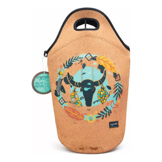 Bolso Matero Porta Termo Mate De Neopreno Anymate Marrón Claro