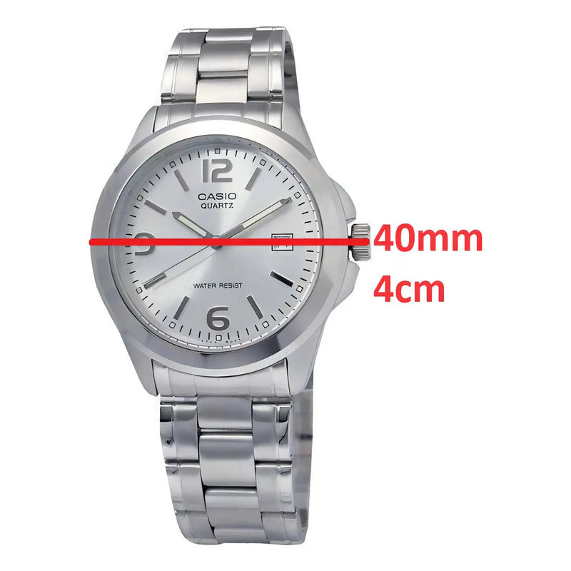 Reloj Pulsera Casio Mtp-1215a-7a Con Correa De Acero Inoxidable Color Plateado