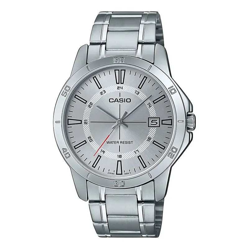 Reloj Pulsera Casio Mtp-v004d-7cudf Con Correa De Acero Inoxidable Color Plateado