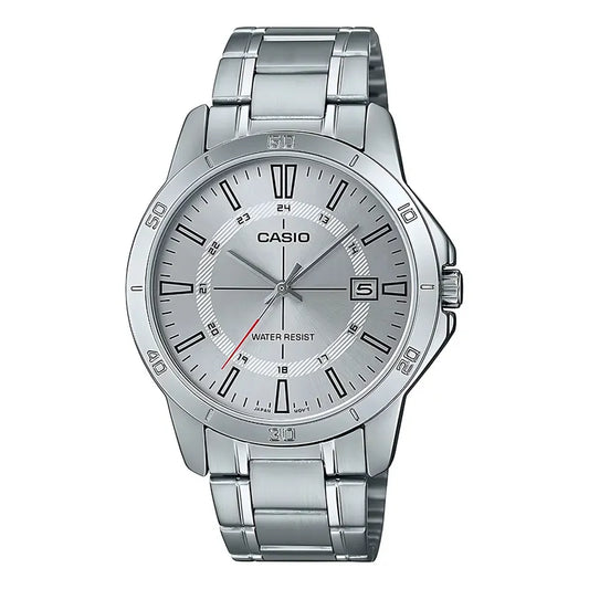 Reloj Pulsera Casio Mtp-v004d-7cudf Con Correa De Acero Inoxidable Color Plateado