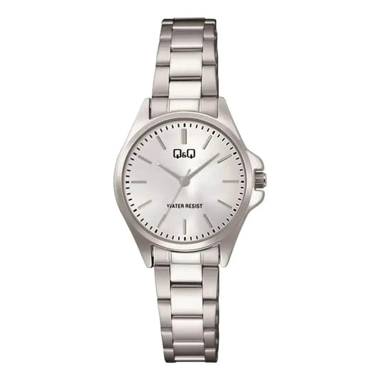 Reloj De Pulsera Dama Q&q Análogo Correa Acero Inoxidable Plateado