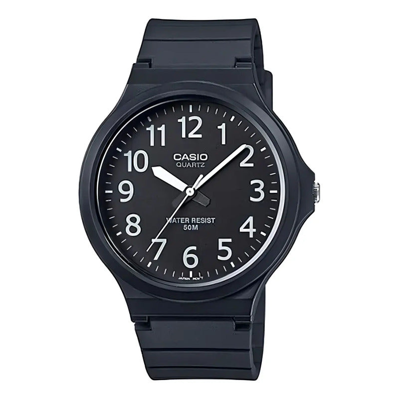 Reloj Casio Analógico Para Hombre Mw-240-1b Con Correa Negra Negro