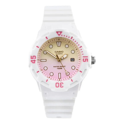 Reloj Casio Mujer Lrw-200h-4e2vdr Blanco Rosa/amarillo