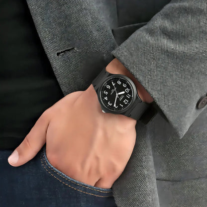 Reloj Casio Analógico Para Hombre Mw-240-1b Con Correa Negra Negro